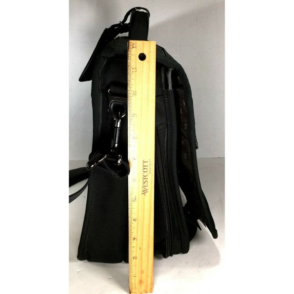 Tumi Large Black Canvas Expandable Briefcase Laptop Bag - Picture 9 of 12